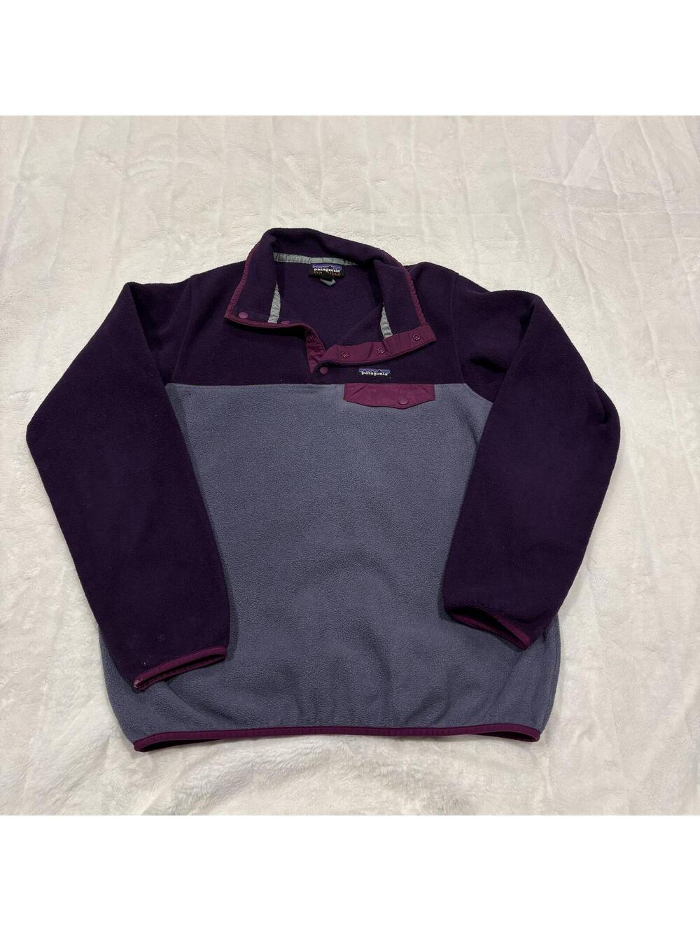 Patagonia Synchilla Hiking Outdoor Fleece Snap-T Pullover Women M Purple Vintage